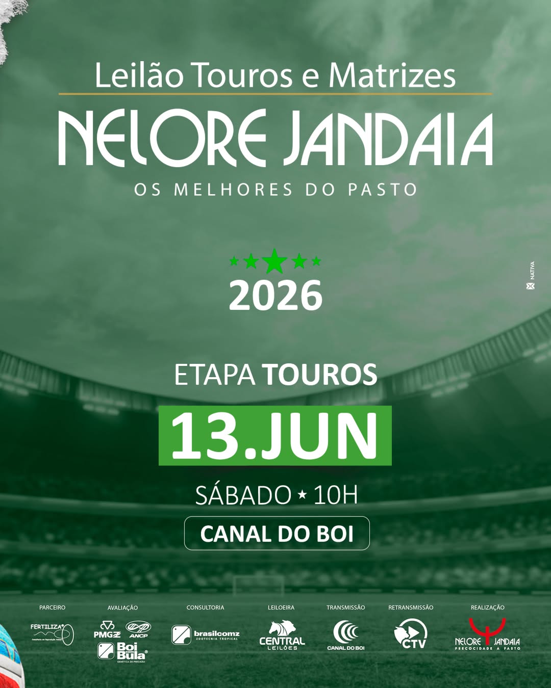 LEILÃO TOUROS NELORE JANDAIA 2026