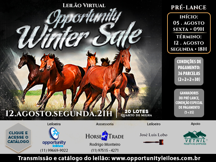 LEILÃO VIRTUAL OPPORTUNITY WINTER SALE