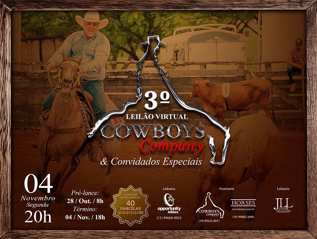 3º LEILÃO VIRTUAL COWBOYS COMPANY