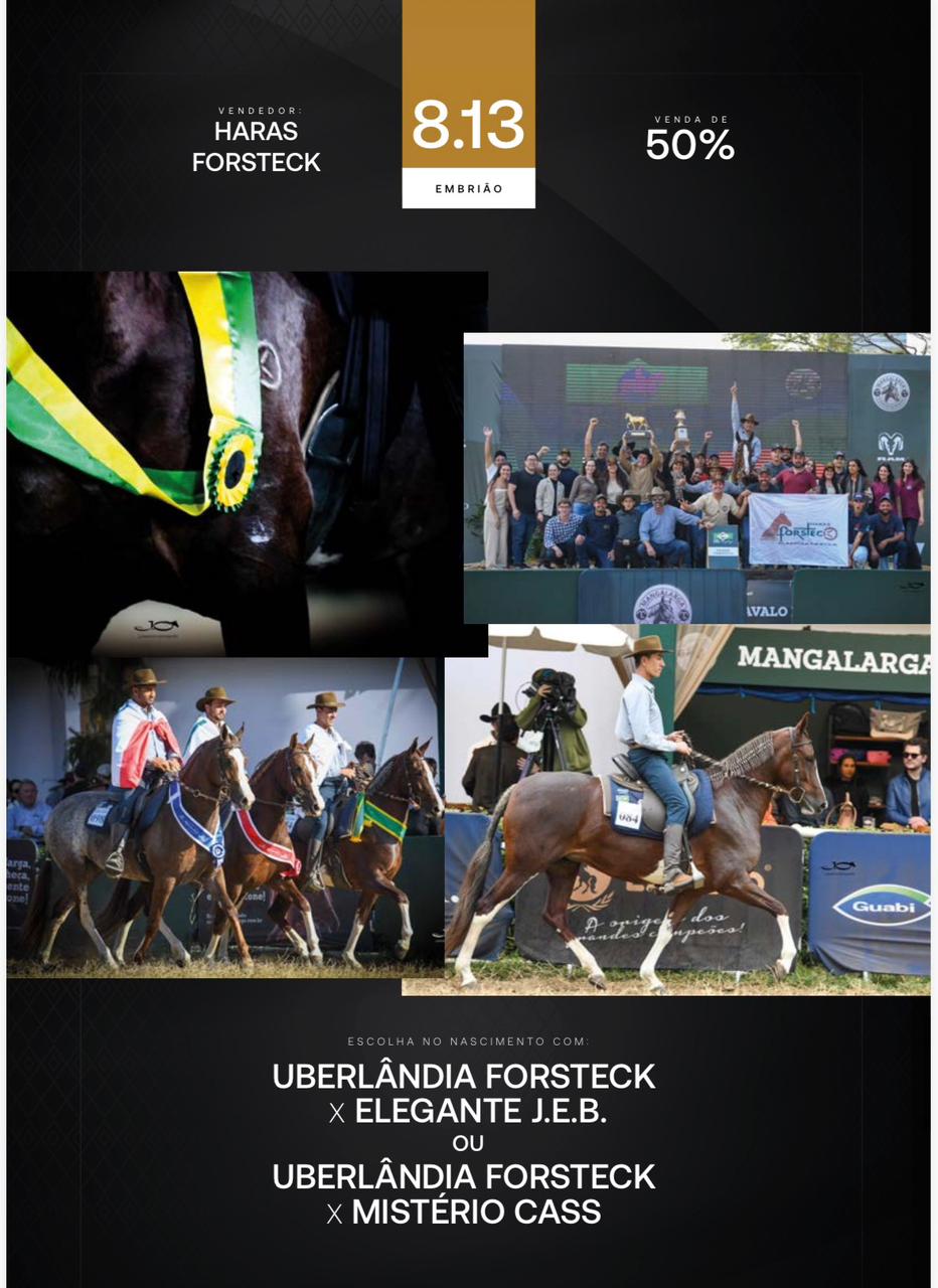 Foto (50.0%) EMBRIÃO ESCOLHA AO NASCIMENTO UBERLÂNDIA FORSTECK X ELEGANTE J.E.B. OU UBERLÂNDIA FORSTECK X MISTÉRIO CASS